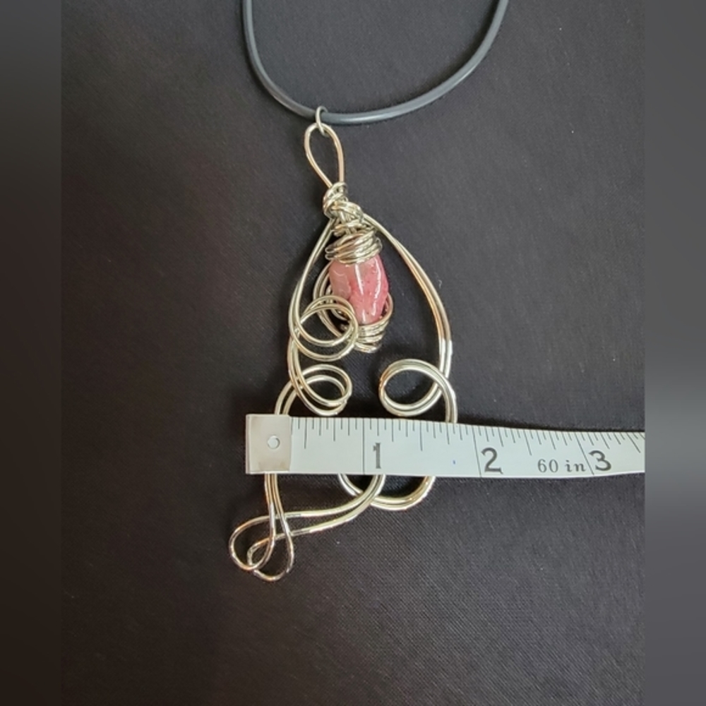Vintage Handmade Artisan Wire Wrapped‎ Caged Necklace Pendant Bib Choker - Picture 5 of 7